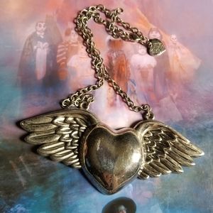 Rock Rebel Winged Heart Necklace